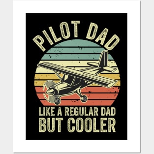 Pilot Dad Funny Aviation Enthusiast Retro Posters and Art